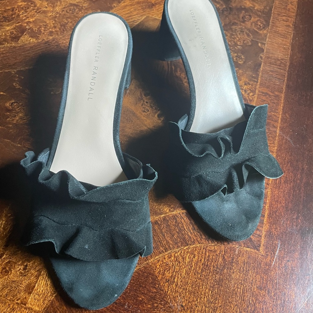Loeffler Randall Black Mules with Pointed Toe
